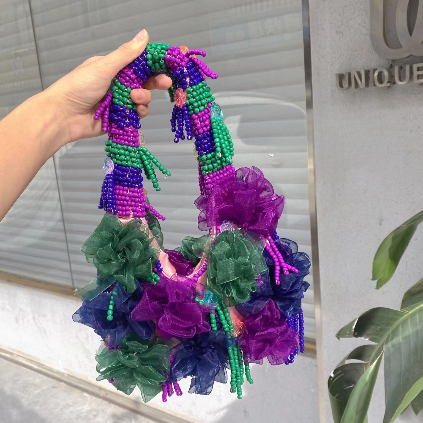 Ethnic Fashion Design - Purple fashion retro flower beading literary
