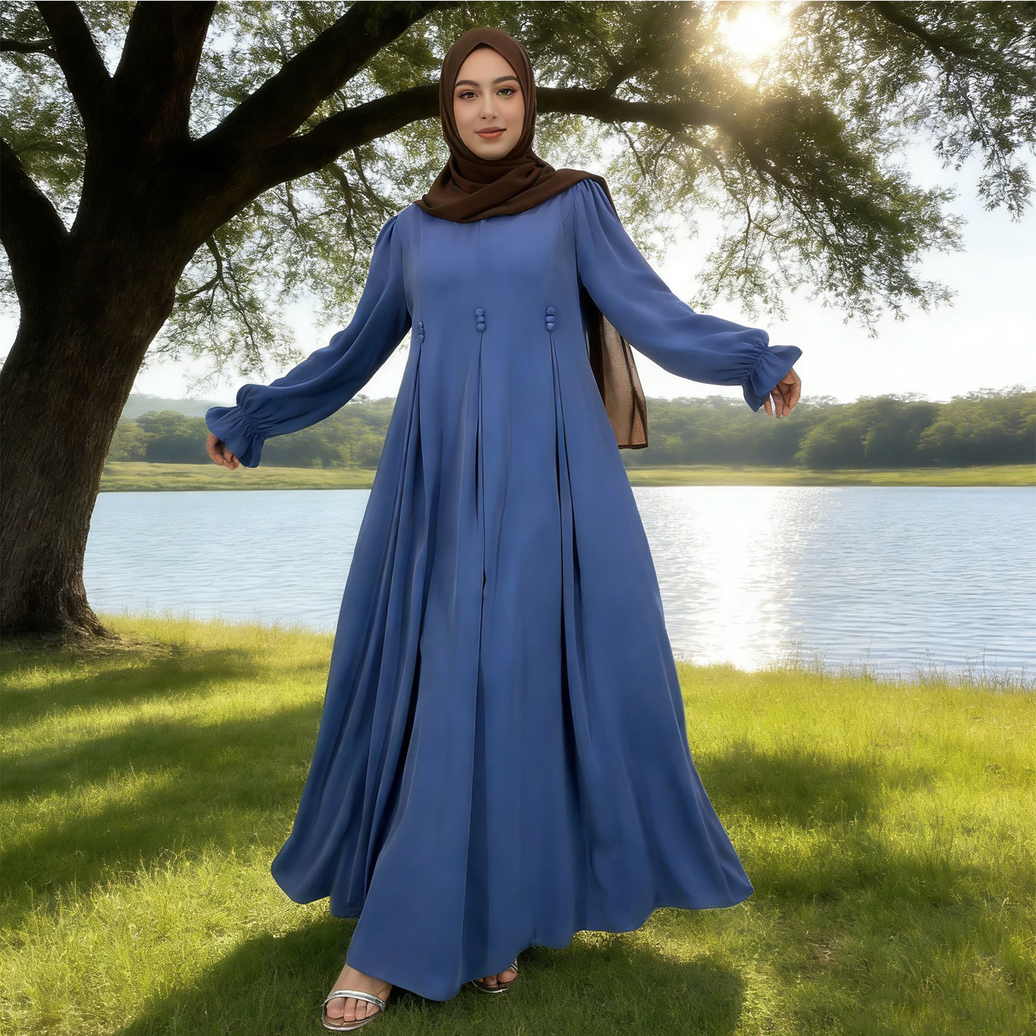 Abaya Modest Wear - Muslim Women Dress Abaya Dubai Eid