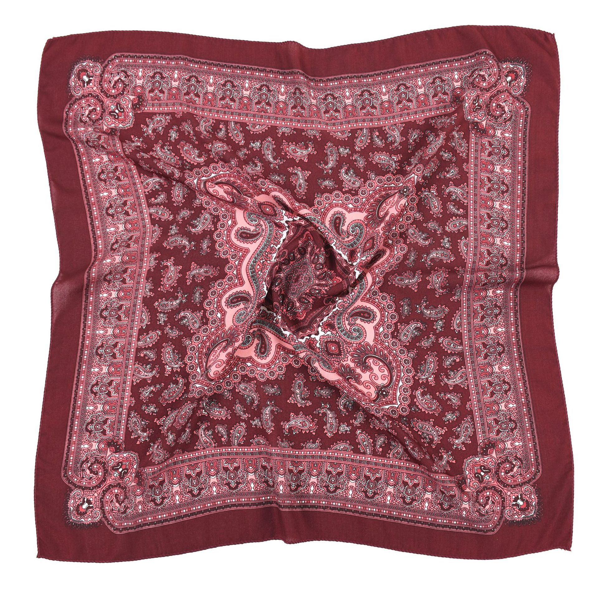 Ethnic Fabric - 70*70cm Women Retro Floral Russian Square