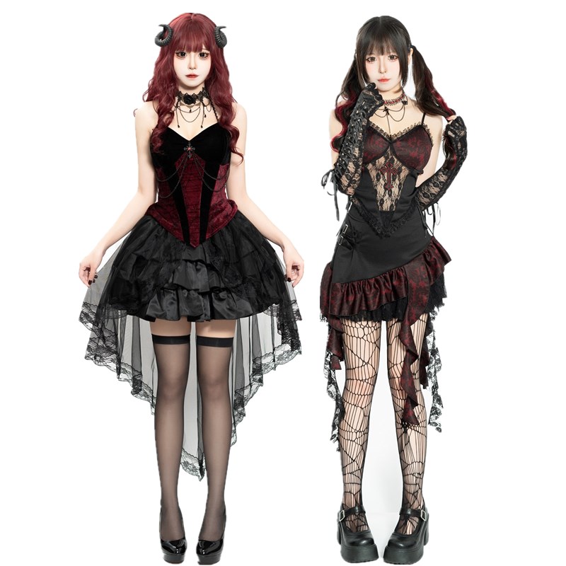 Dark Gothic Style Devil  Suit  – обзор и цена Ethnic Fashion Dress
