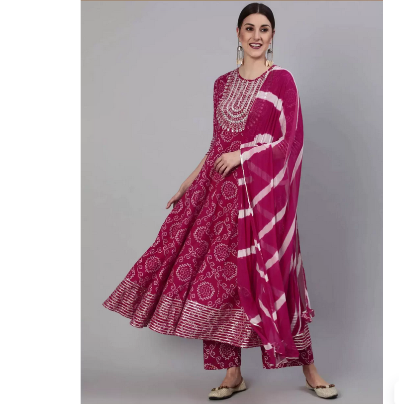 Indian Pure Cotton Rose Red Pr – обзор и цена Salwar Kameez Set