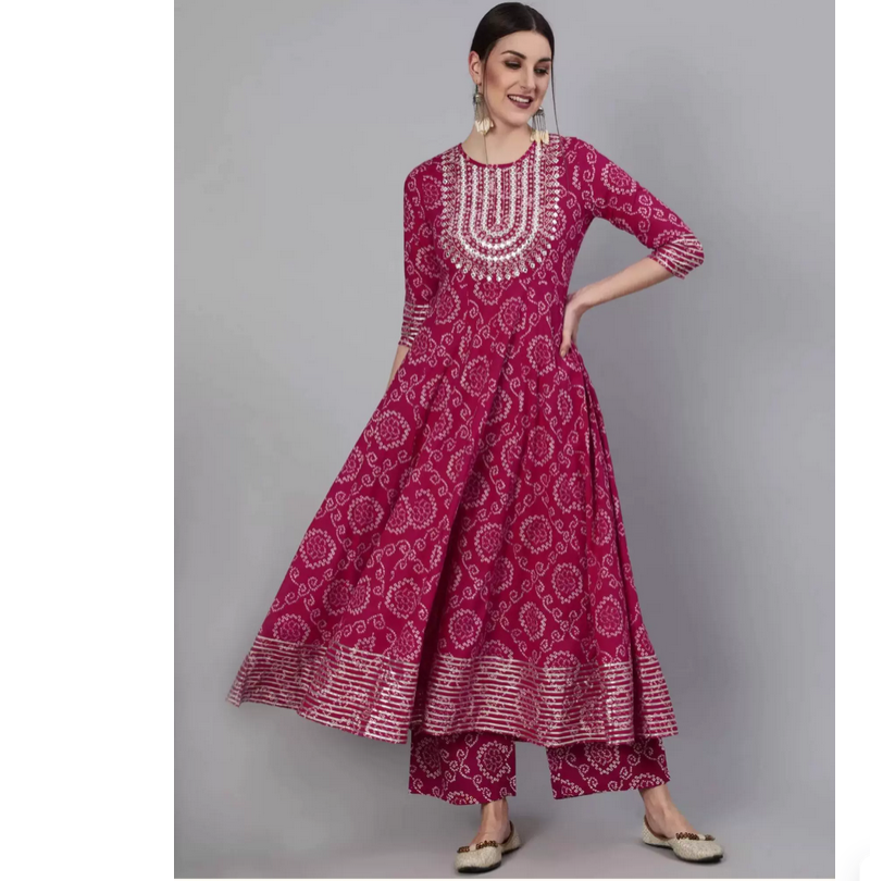 Indian Pure Cotton Rose Red Pr – обзор и цена Salwar Kameez Set