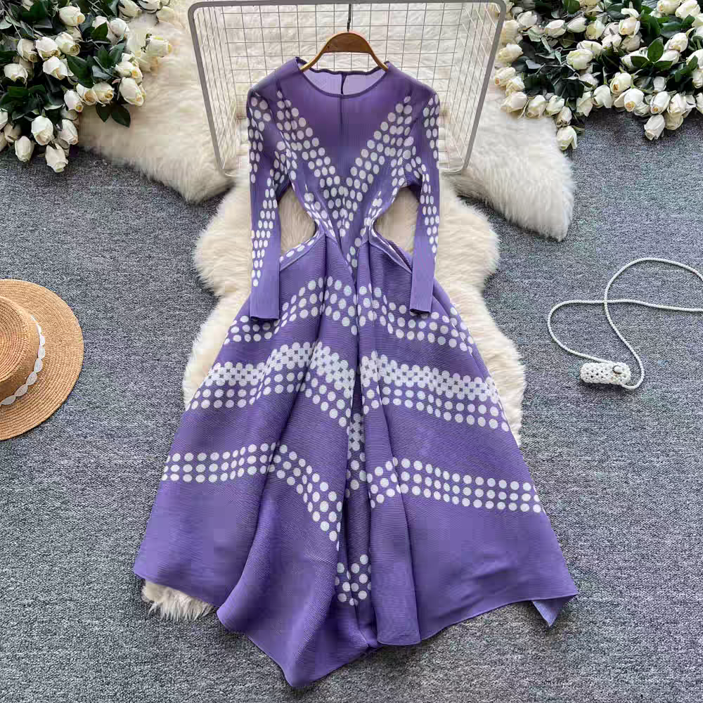 Elegant Polka Dot Pleated Dres – обзор и цена Ethnic Fashion Dress