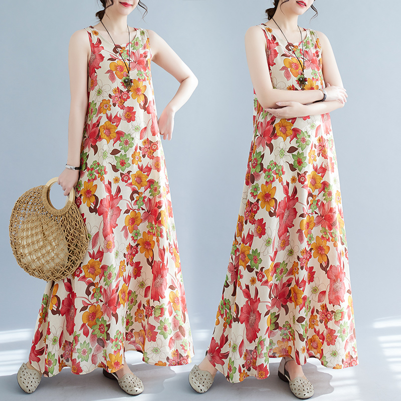 Bohemian Mid-Length Print Dres – обзор и цена Ethnic Fashion Dress