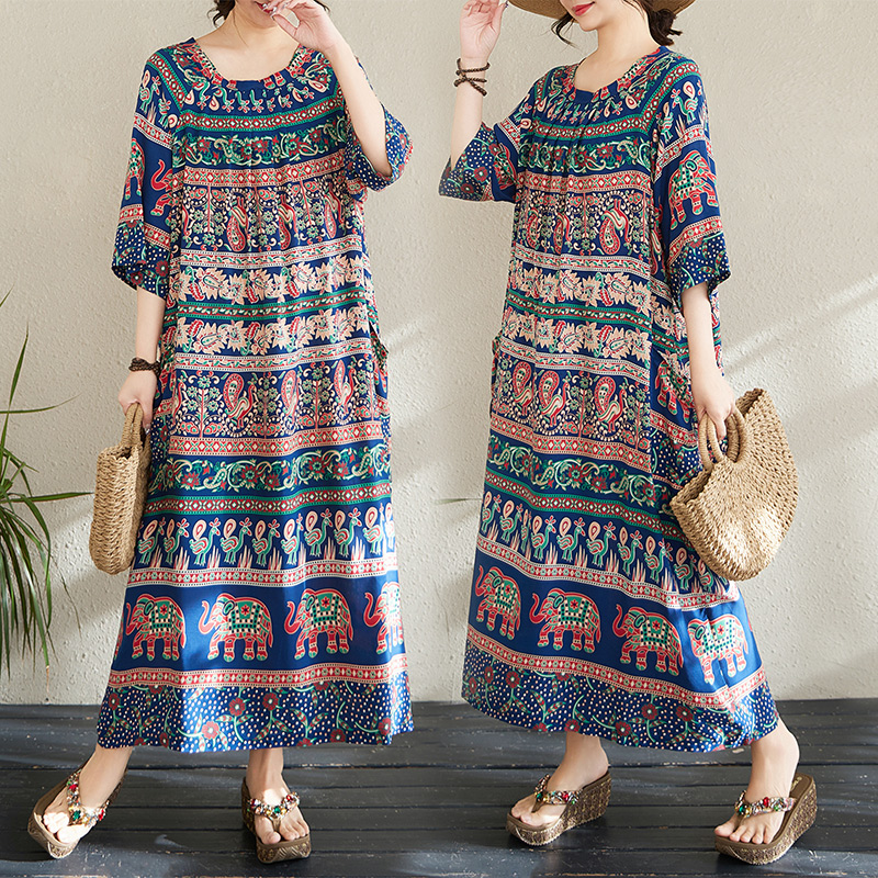 Summer New Loose Cotton Printe – обзор и цена Ethnic Fabric