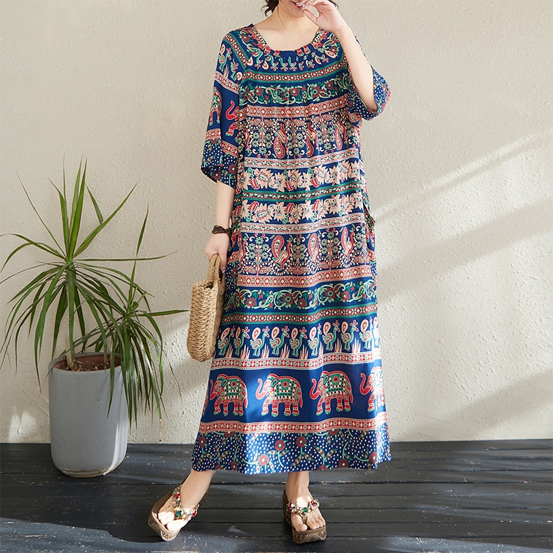 Summer New Loose Cotton Printe – обзор и цена Ethnic Fabric