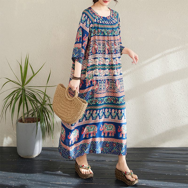 Summer New Loose Cotton Printe – обзор и цена Ethnic Fabric