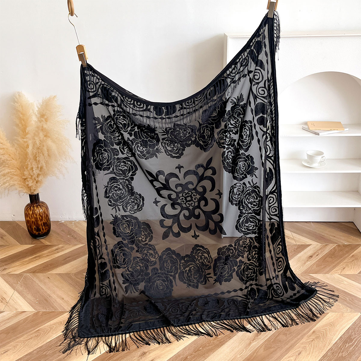 Retro Velvet Tassel Scarf Flor – обзор и цена Winter Ethnic Fashion For Women
