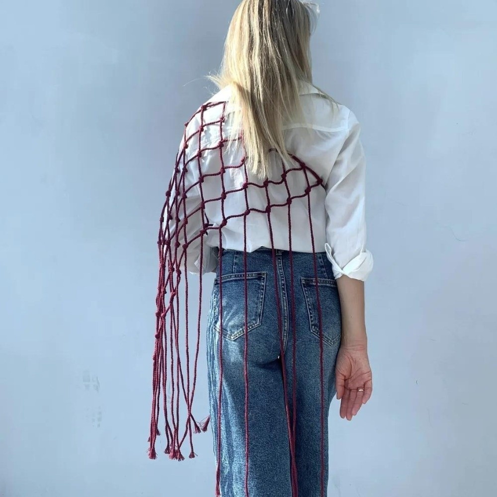 Bohemian Netted Fringe Scarf S – обзор и цена Ethnic Fashion Design