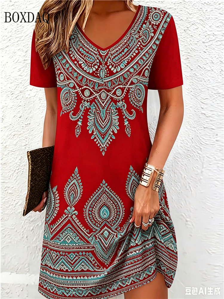 Vintage Ethnic 3D Printed Dres – обзор и цена Ethnic Fashion Dress