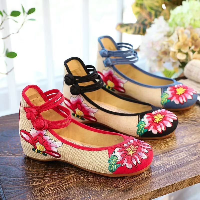 Woman Wedges Embroidered Cloth – обзор и цена Ethnic Fabric