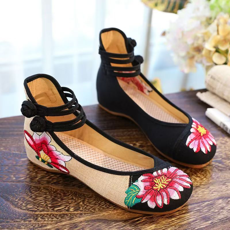 Woman Wedges Embroidered Cloth – обзор и цена Ethnic Fabric