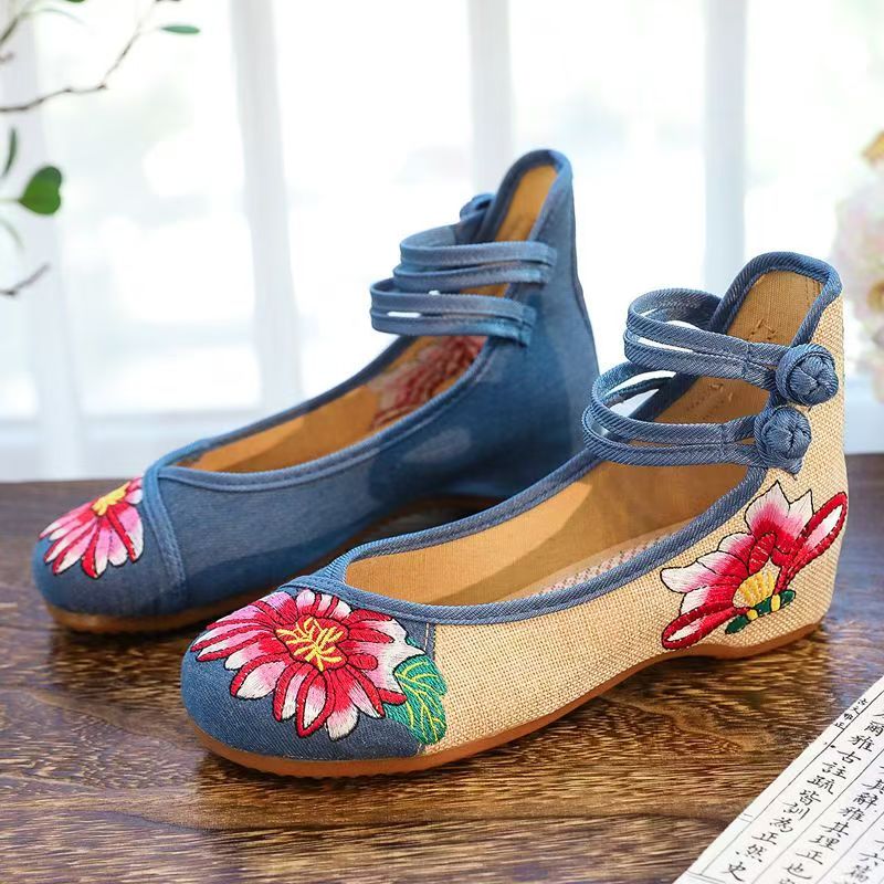 Woman Wedges Embroidered Cloth – обзор и цена Ethnic Fabric