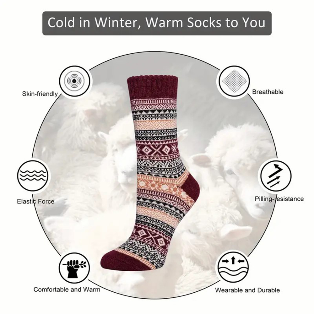 5 Pairs Autumn Winter Thick Wa – обзор и цена Winter Ethnic Fashion For Women